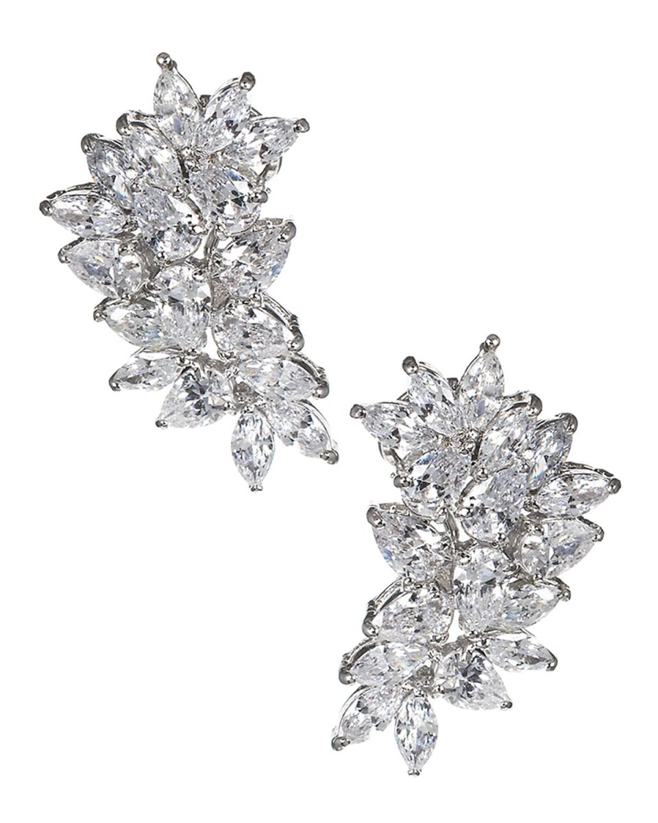 Cubic Zirconia Pear & Marquise Cluster Earrings